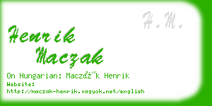 henrik maczak business card